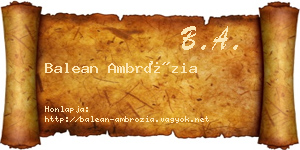 Balean Ambrózia névjegykártya
